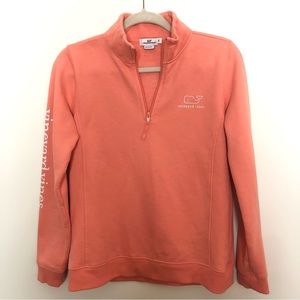 SOLD Vineyard Vines Quarter Zip Logo Pullover Peach Size Small